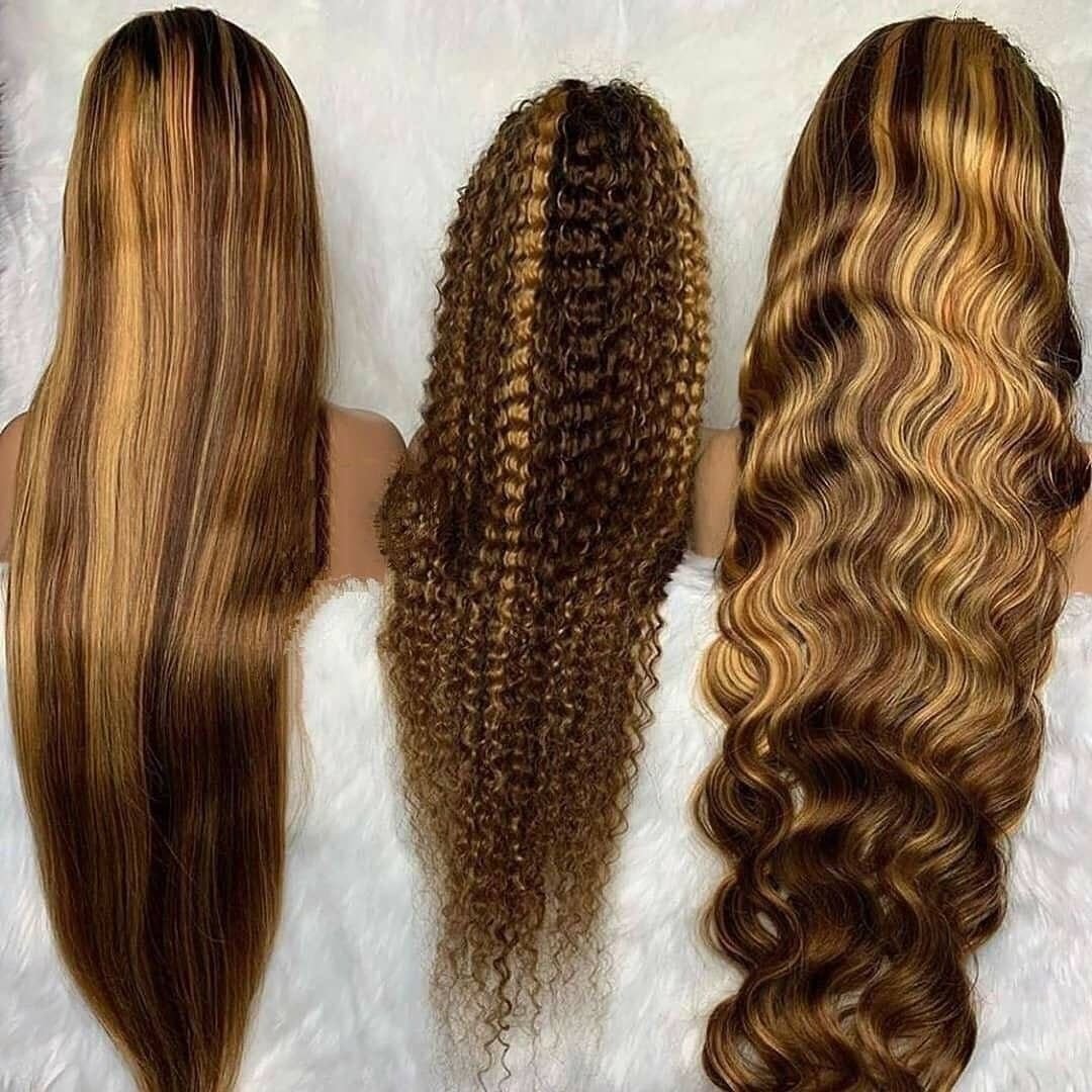 Human Hair HD Lace Frontal Wig Colored Lace Front Human Wigs 150% Brazilian Straight Highlight Human Hair Wigs