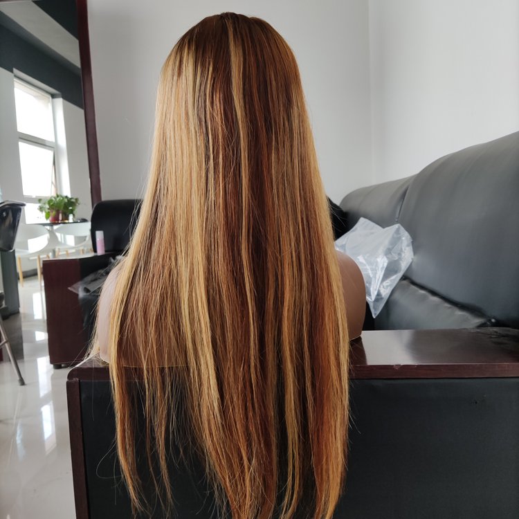 Human Hair HD Lace Frontal Wig Colored Lace Front Human Wigs 150% Brazilian Straight Highlight Human Hair Wigs