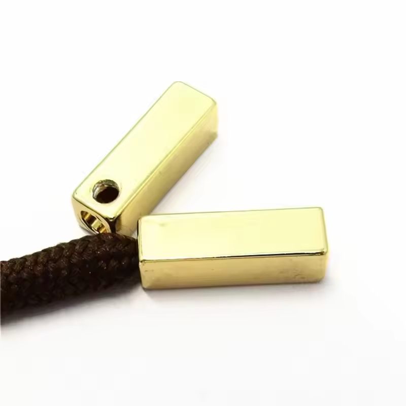 High Quality Wholesale Custom Gold Metal Shoe Laces Square Tips Metal Aglets