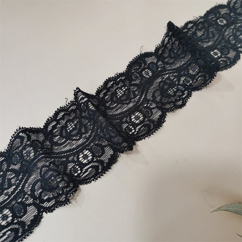 ZJ032 White wide 7cm Polyamide Ammonia Lace Fabric Chinlon 90% Spandex 10% Guipure Lace Trim for Garment Accessories Decoration