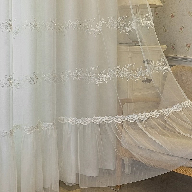 European Luxury Sheer Match Curtain Fabric for Home Decor