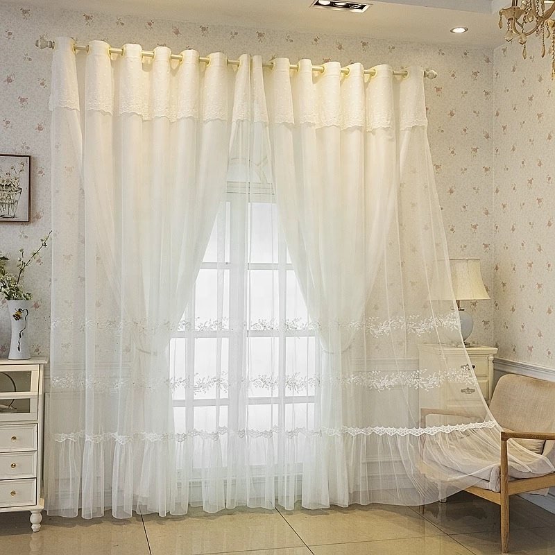 European Luxury Sheer Match Curtain Fabric for Home Decor