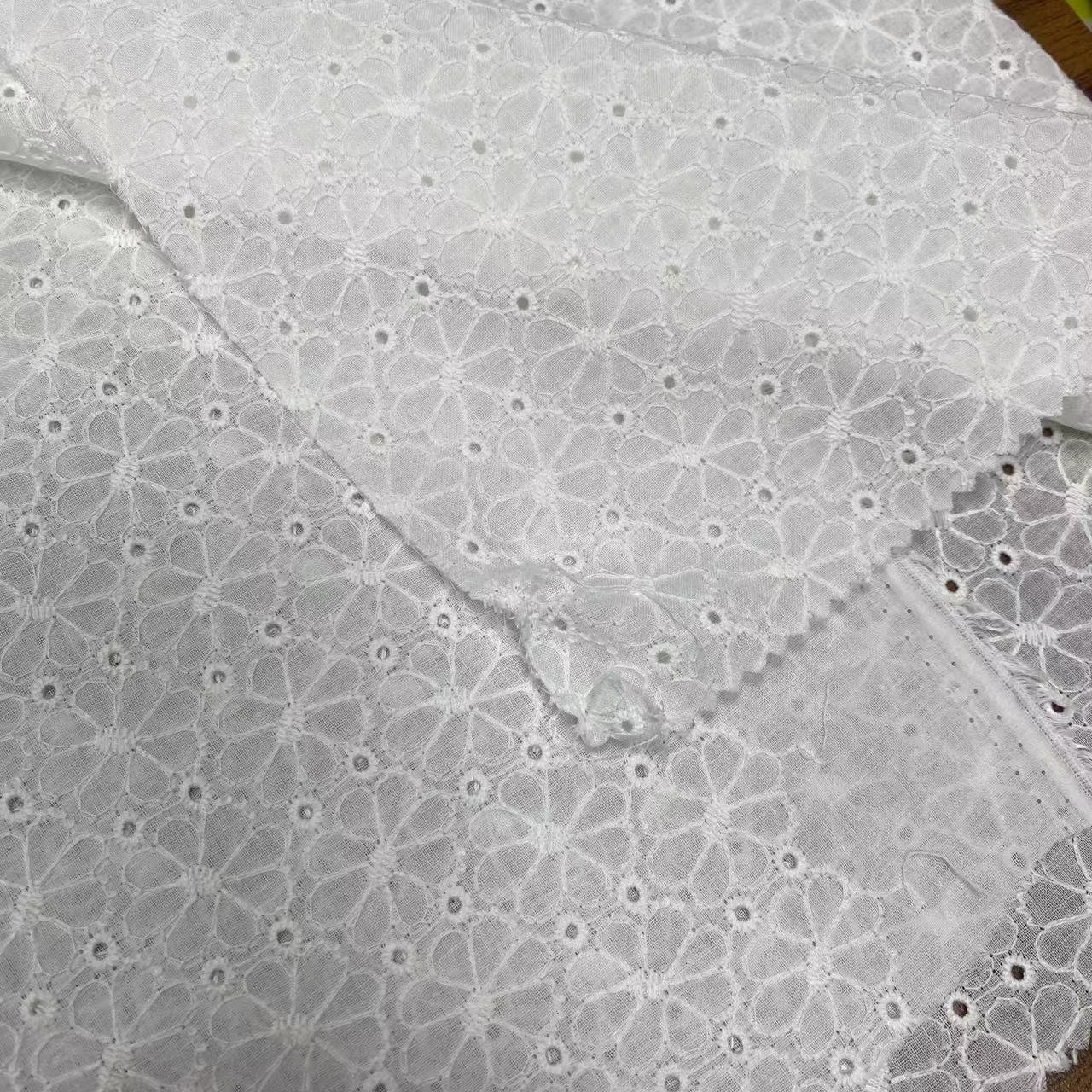 100%Cotton embroidery fabric,flower cotton embroidery fabric with holes,Can be made clothing fabric,multi-color custom,wholesale