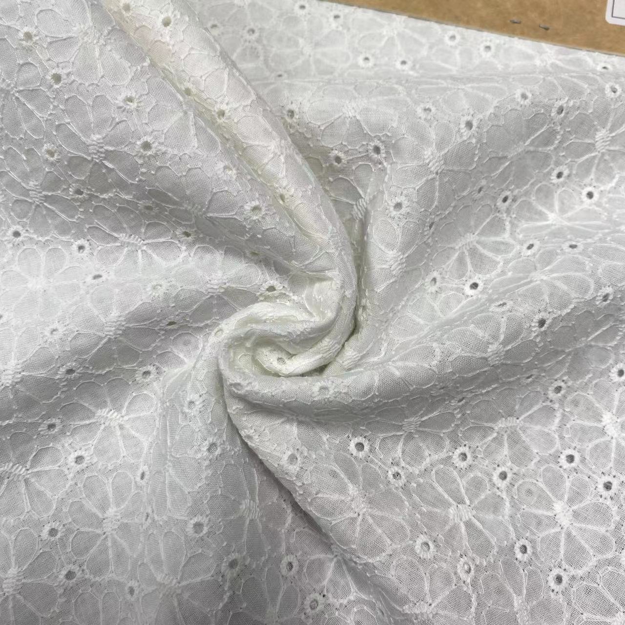 100%Cotton embroidery fabric,flower cotton embroidery fabric with holes,Can be made clothing fabric,multi-color custom,wholesale