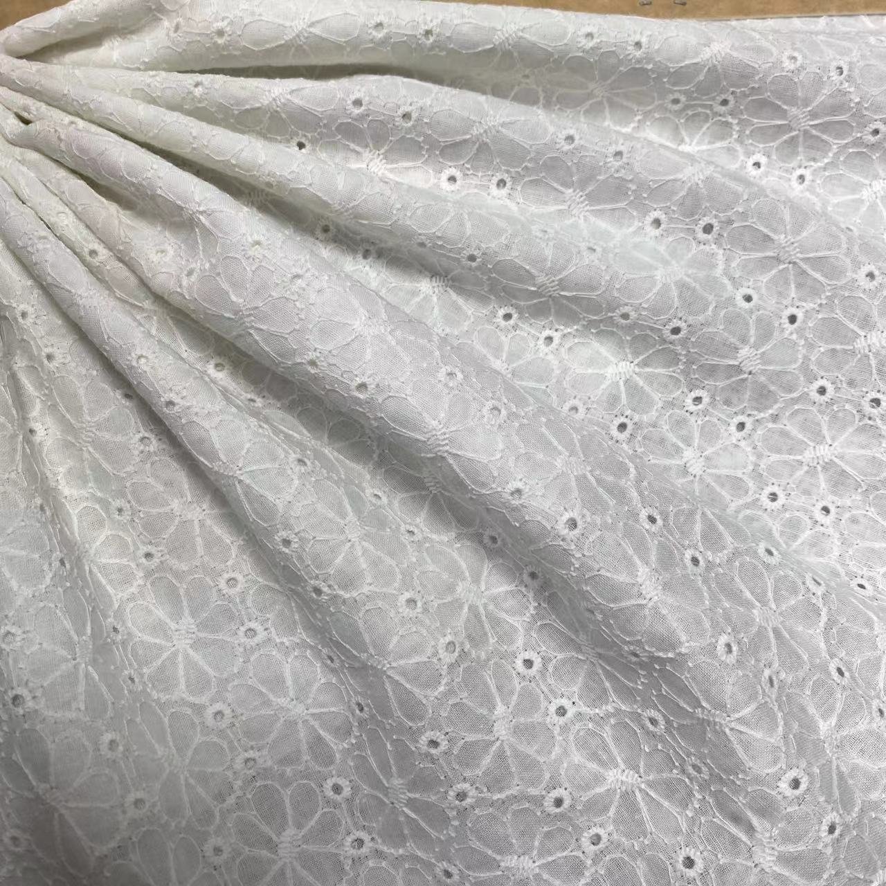 100%Cotton embroidery fabric,flower cotton embroidery fabric with holes,Can be made clothing fabric,multi-color custom,wholesale