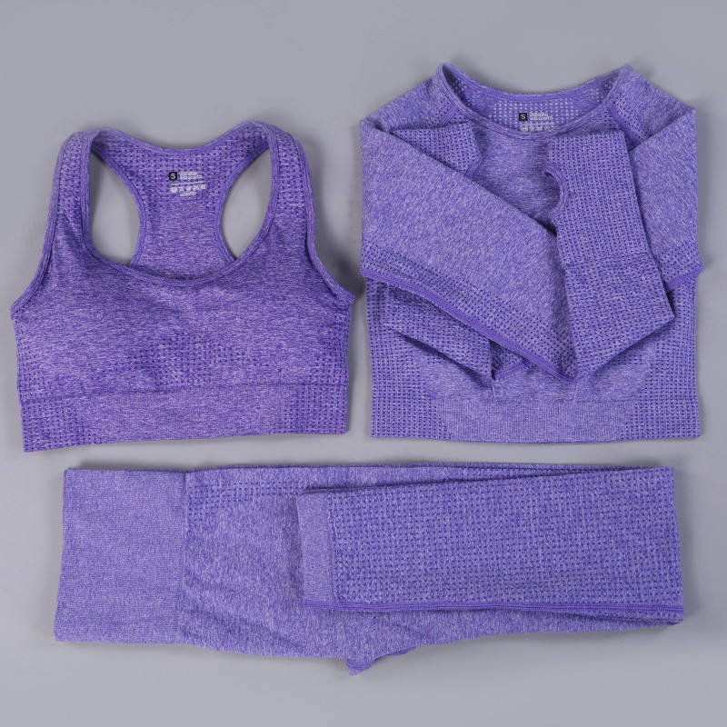Custom One Shoulder Animal Print Knit Yoga Set Women Long Sleeve Seamless Ribbed Yoga Set