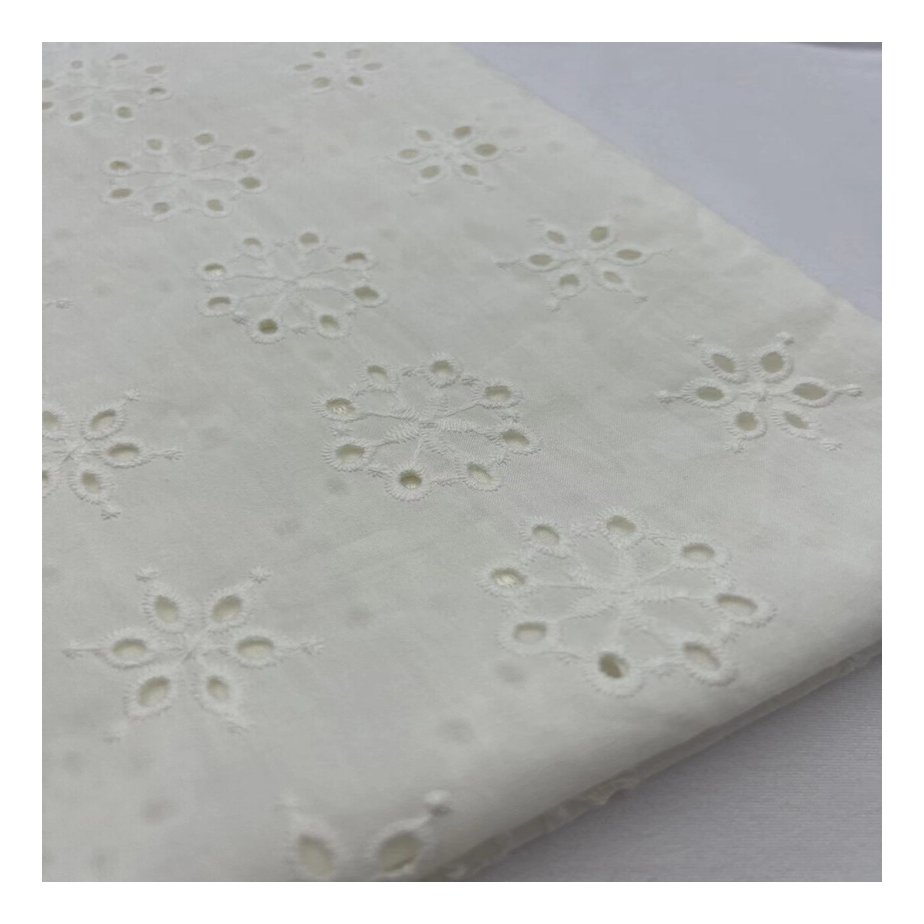 High Quality 60S*60S 90*88 Cotton Eyelet Embroidery Fabric Cotton Lace Fabric Swiss Voile For Dress