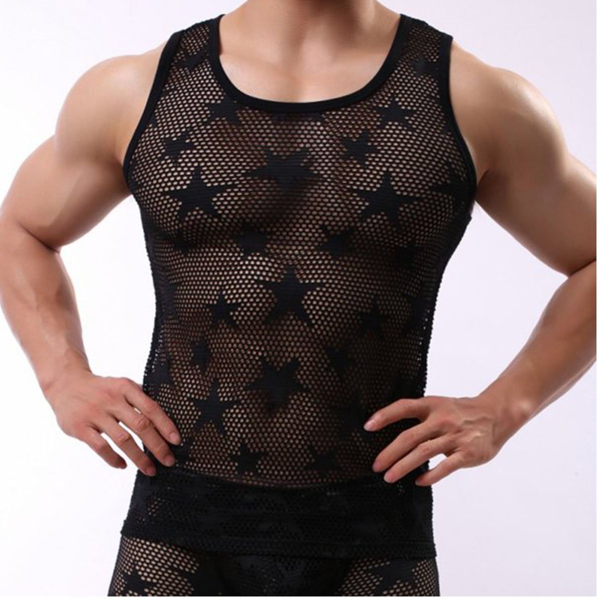 New Fashion Holes Style Designer Men Ribbed Sports Tank Top Muscle Tank Top Gym Work Out Super Thick T-shirt Summer Yoga Singlet