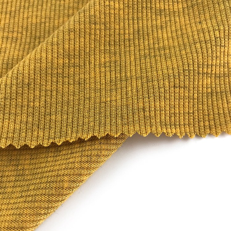 2020 shaoxing esse 97%polyester 3%spandex yarn dyed rib knitted fabric for sweater