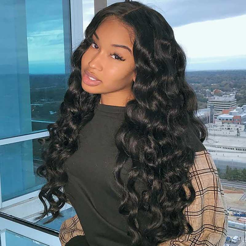 Cheap 4*4 13*4 HD Transparent Swiss Lace Front Wigs Human Hair, Natural Loose Deep Wave Wig Perruque Virgin Human Hair Vendors