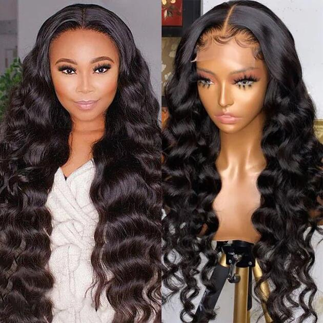 Cheap 4*4 13*4 HD Transparent Swiss Lace Front Wigs Human Hair, Natural Loose Deep Wave Wig Perruque Virgin Human Hair Vendors