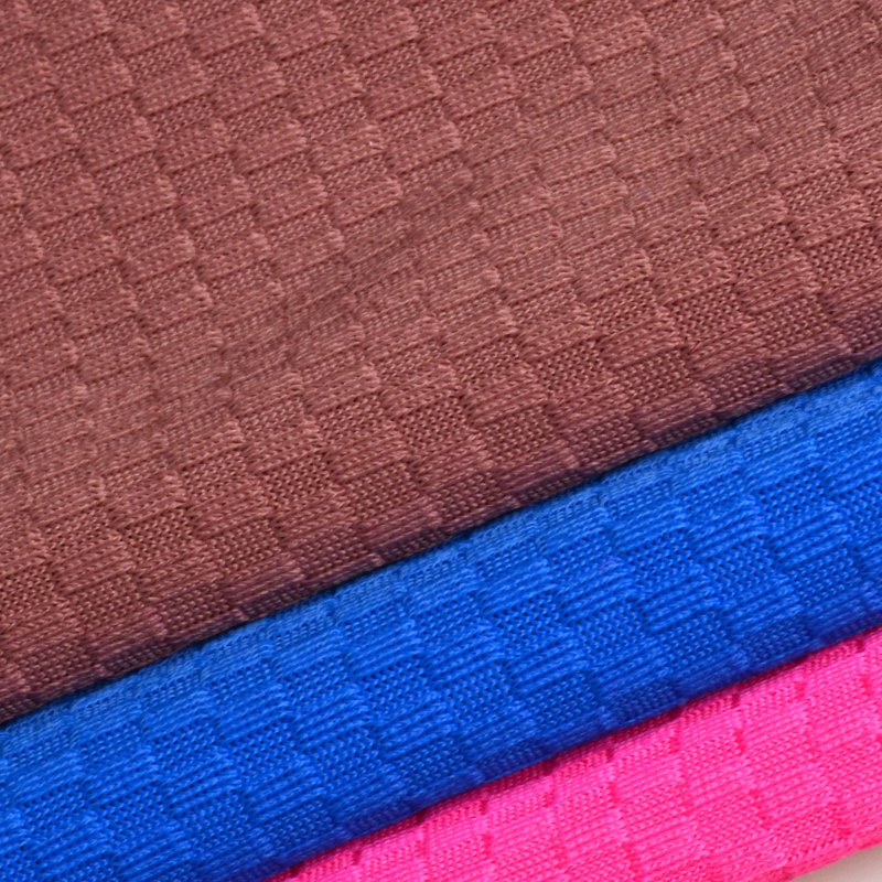 40D Nylon Warp Knitted Jacquard Honeycomb Stretch Fabric Three-dimensional Embossed Convex Square Air Sportswear/Dresses