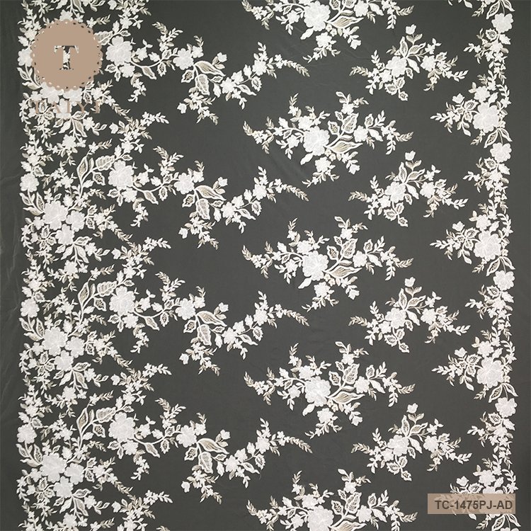 New design french lace fabric net 3D embroidery sequins beaded lace fabrics bridal for wedding dress