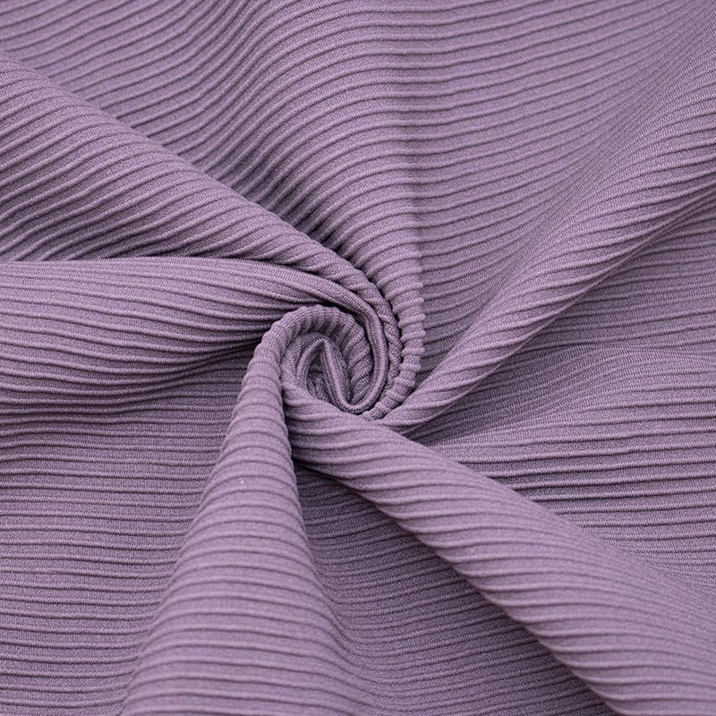 Wholesale rib knit 75 nylon 25 Spandex 4 way stretch striped ribbed fabric for bikini athletic activewear yoga bra legging