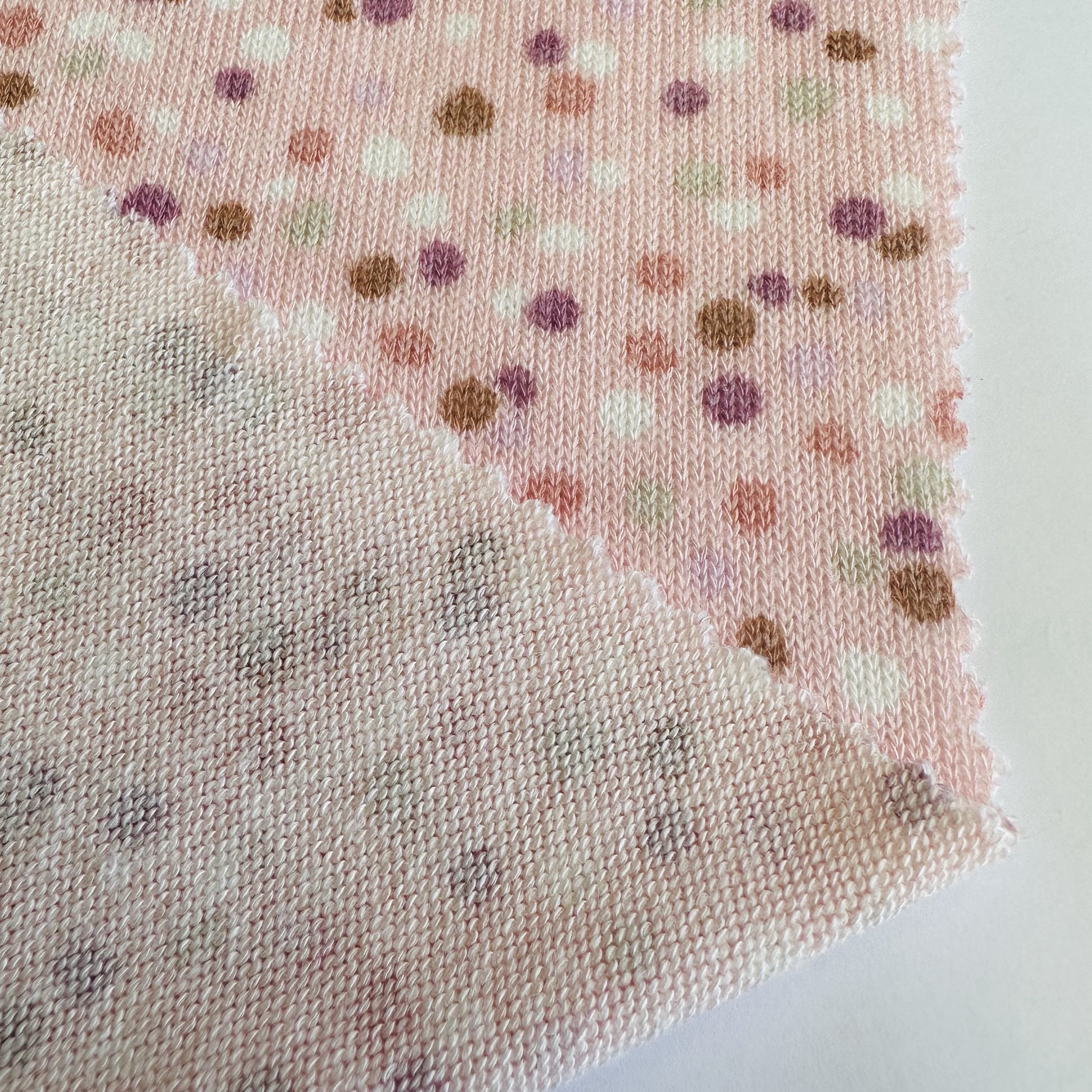 Rayon Polyester spandex RT Knit hacci rib Fabric color dots print viscose Hacci Fabric For dress and sweater