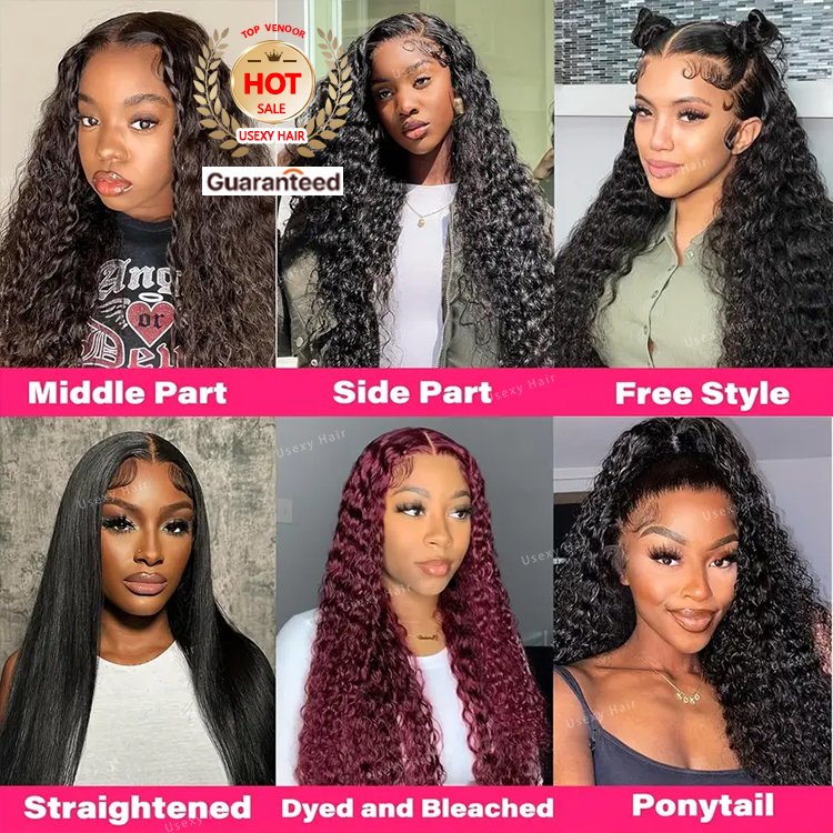 250 Density 30 40 Inch Deep Wave 13x4 Transparent Lace Front Wig Human Hair Brazilian Curly 13x6 HD Lace Frontal Wigs For Women