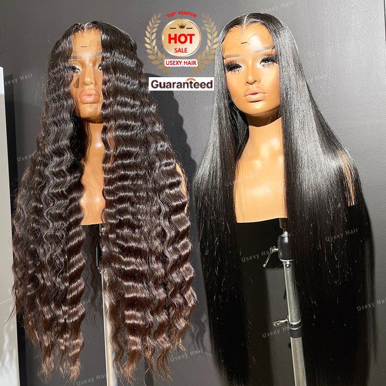 250 Density 30 40 Inch Deep Wave 13x4 Transparent Lace Front Wig Human Hair Brazilian Curly 13x6 HD Lace Frontal Wigs For Women