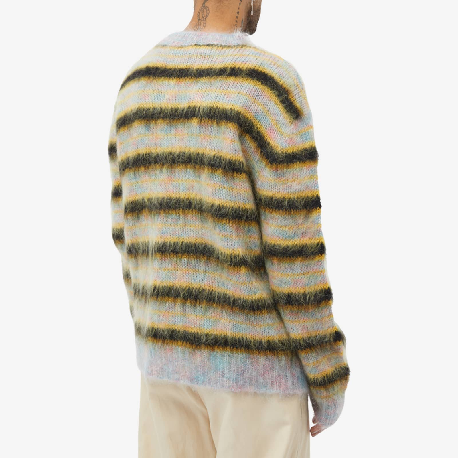 GINWEN Mens Winter Fashion Pullover Crewneck Twisted Sweater Soft Thermal Striped Cotton Knitted Ribbed Trims Sweater