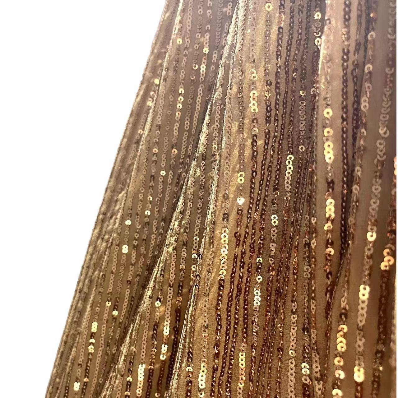Hot sale fashion french embroidery dress material with shiny sequins elegant Embroidered chiffon fabric