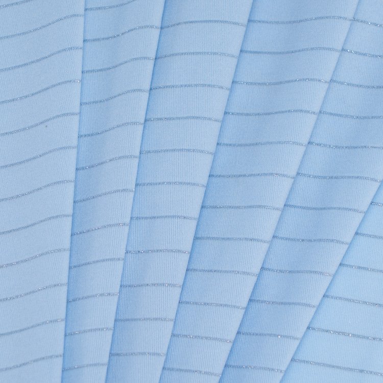Custom 140G Spandex Silver Stripe Fabric Elastic Knitted Sports Stretch Fabric with Style Printed Dress for Girls