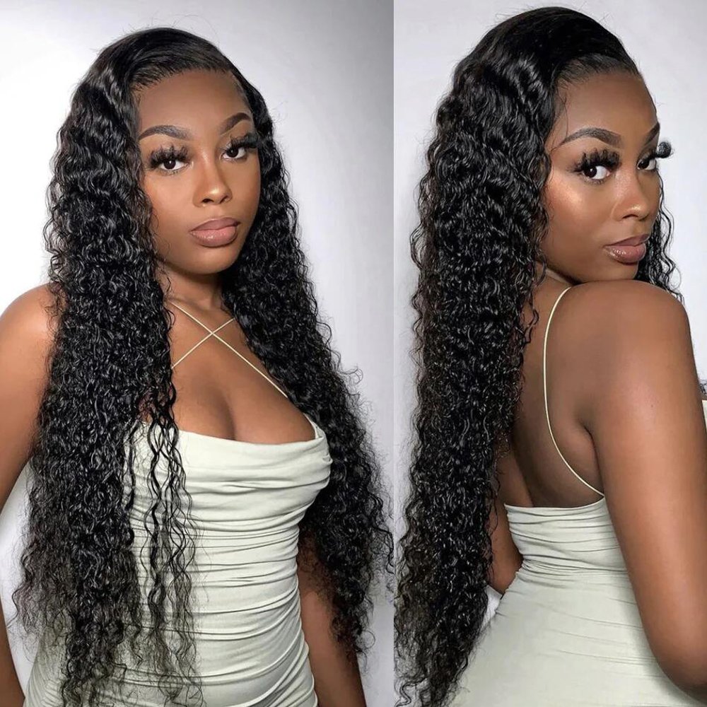 ZSF 100% Raw Virgin Brazilian 13x4 Full frontal lace wig water wave HD Lace Pre-plucked Lace Front human hair wigs for women