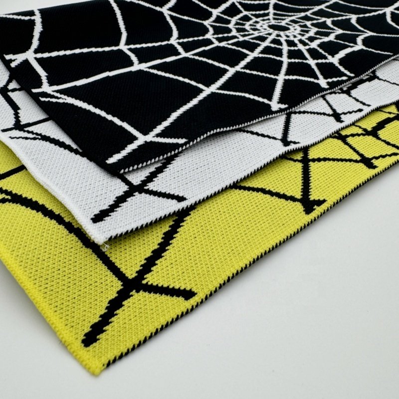 Customized Spider Net Jacquard Knitted cuff hem rib trim accessories
