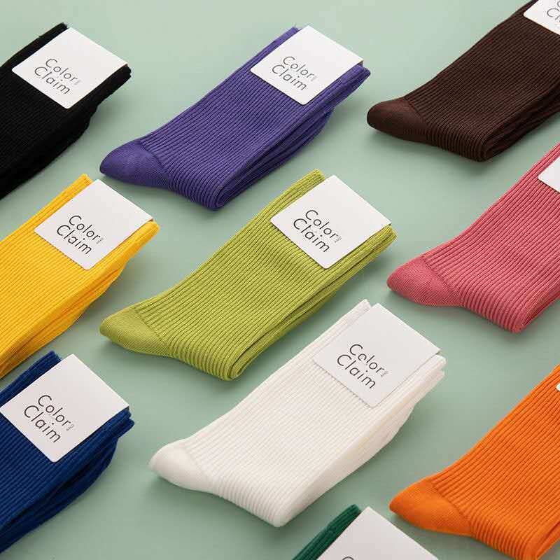Sifot Wholesale Custom High Quality Wool Cotton Tube Solid Color Thick Women Sports Socks Ribbed