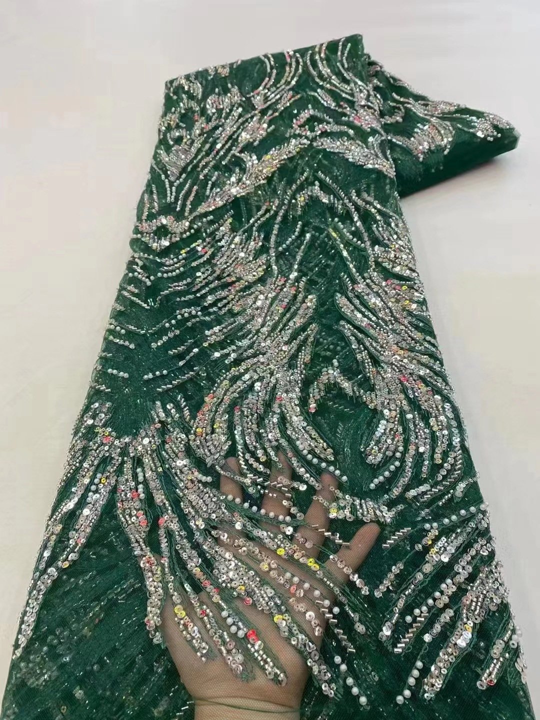 wholesale Beautiful 3D Flower beaded Cheap Textile Embroidery Fabric Swiss Voile lace Fabric 2023