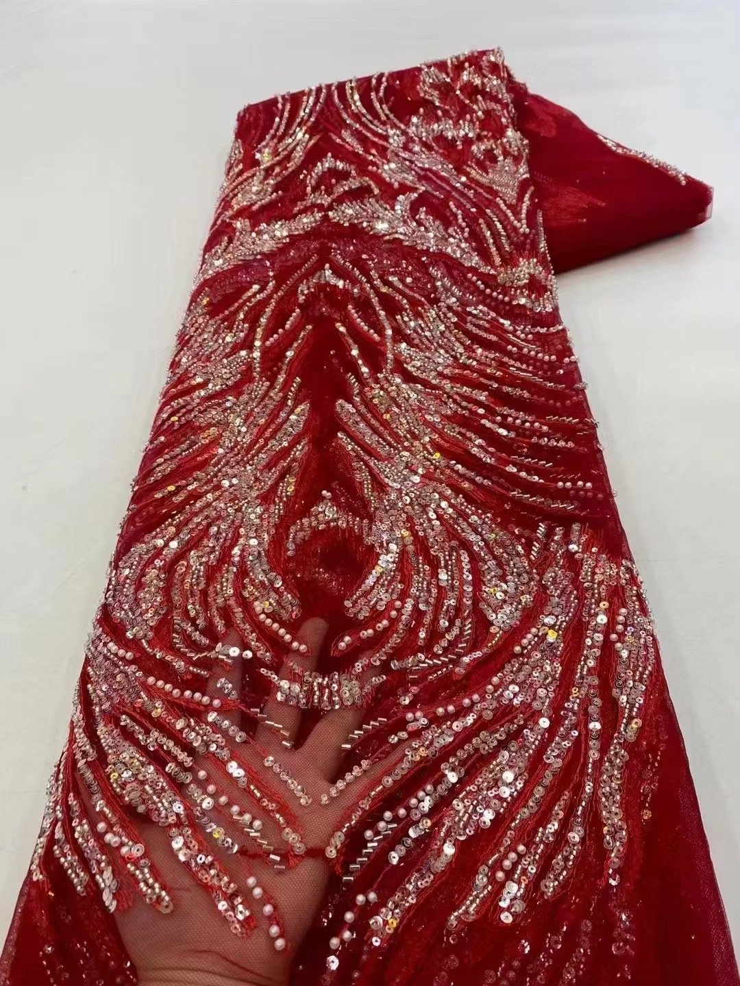 wholesale Beautiful 3D Flower beaded Cheap Textile Embroidery Fabric Swiss Voile lace Fabric 2023