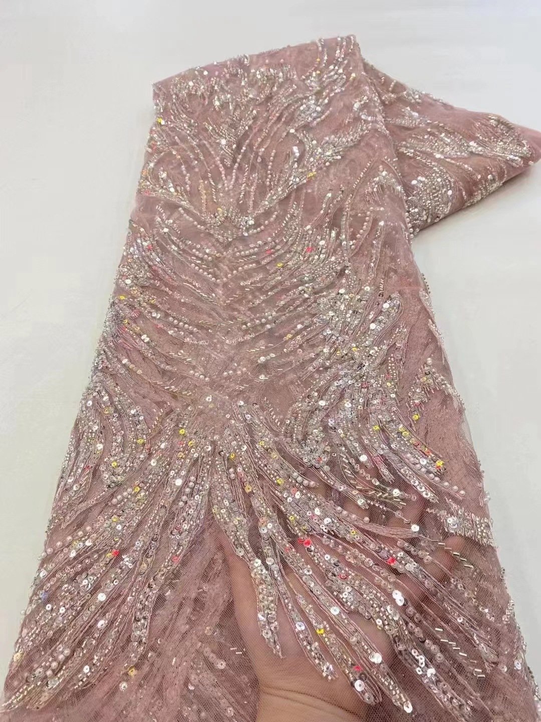 wholesale Beautiful 3D Flower beaded Cheap Textile Embroidery Fabric Swiss Voile lace Fabric 2023