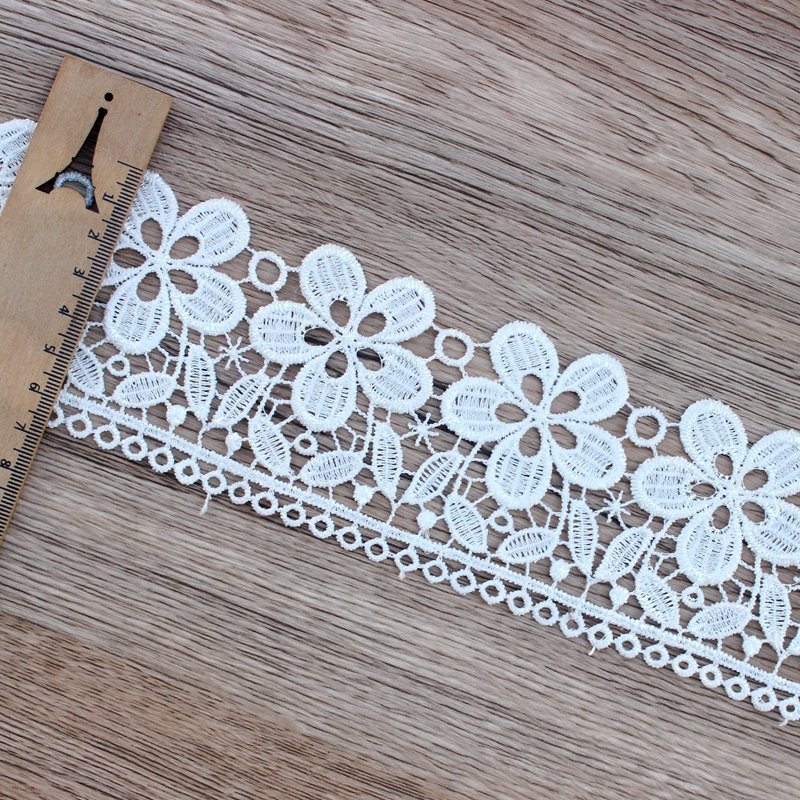 Zeal Cheap Price 6.2 Cm Width 100% Polyester Water Soluble Lace Trimming Embroidered For Pajamas