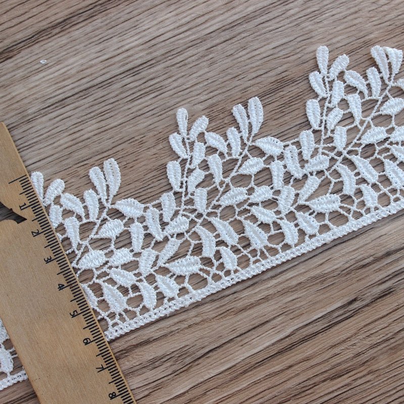Zeal Cheap Price 6.2 Cm Width 100% Polyester Water Soluble Lace Trimming Embroidered For Pajamas