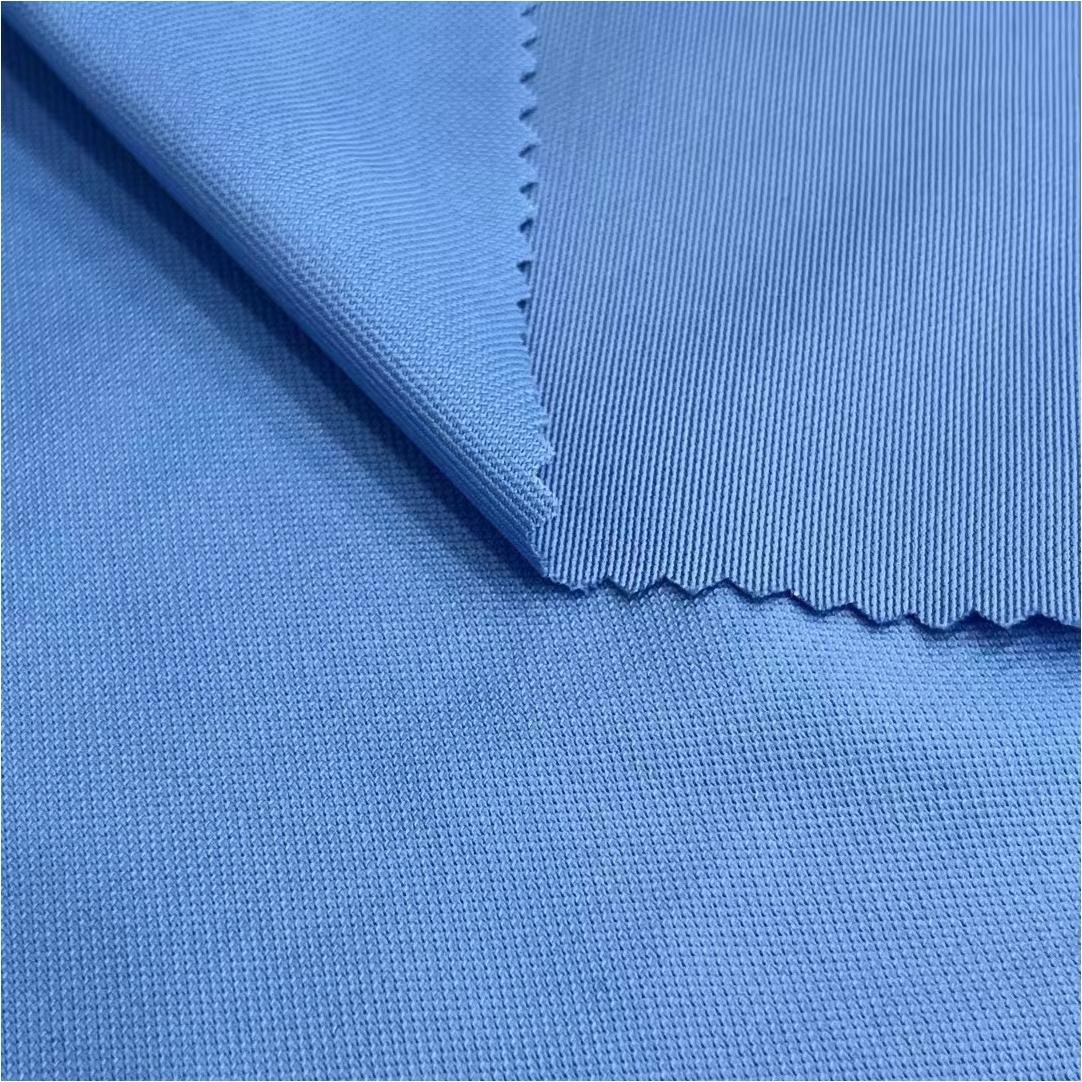 Polyester-spandex fabric 60g polyester high elastic jersey summer men's POLO shirt fabric in stock