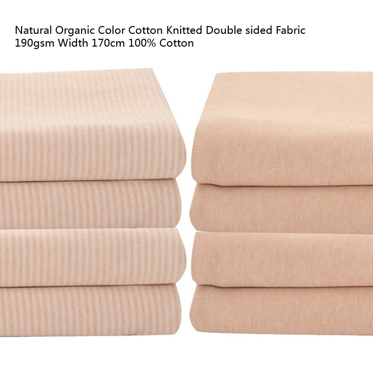 Organic natural colored cotton yarn, brown cotton, green cotton, 100% organic fabric 100% organic fabric knitted ribbed fabric