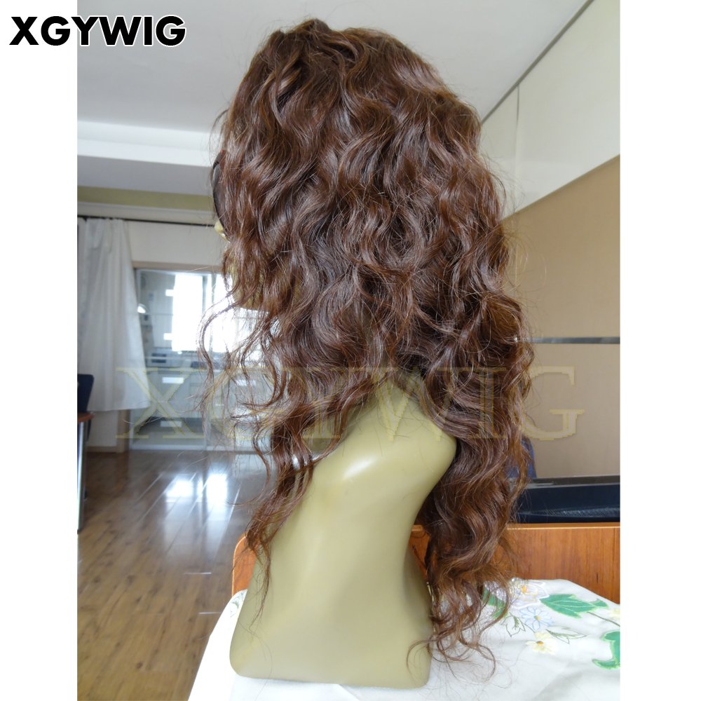 Stock 8"-26" color 2# dark reddish brown deep body wave 4.5 inch parting 13x4 virgin Malaysian hair lace front wig