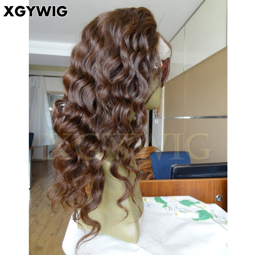 Stock 8"-26" color 2# dark reddish brown deep body wave 4.5 inch parting 13x4 virgin Malaysian hair lace front wig