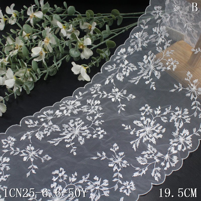 Fashion Design high quality Embroidery floral Lace Trim Wholesale Underwear Accessories White Lace Fabric For lingerie
