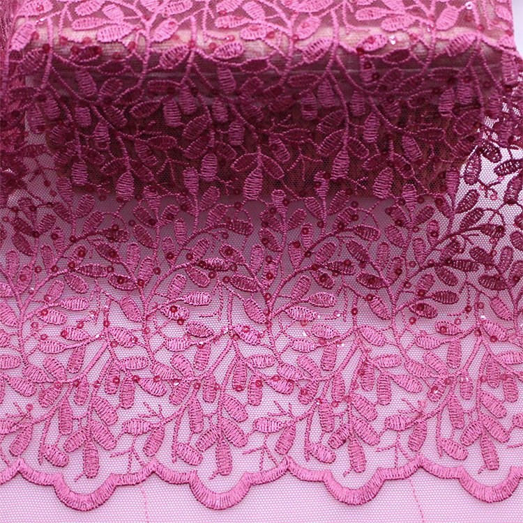 French lace luxury embroidery heavy lace wedding dress lace fabric with sequin fabric for women's clothing