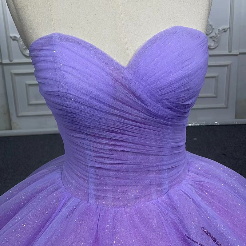 Jancember 6580 Purple Glitter Lace Appliqued Ball Gown Evening Party Prom Quinceanera Dresses
