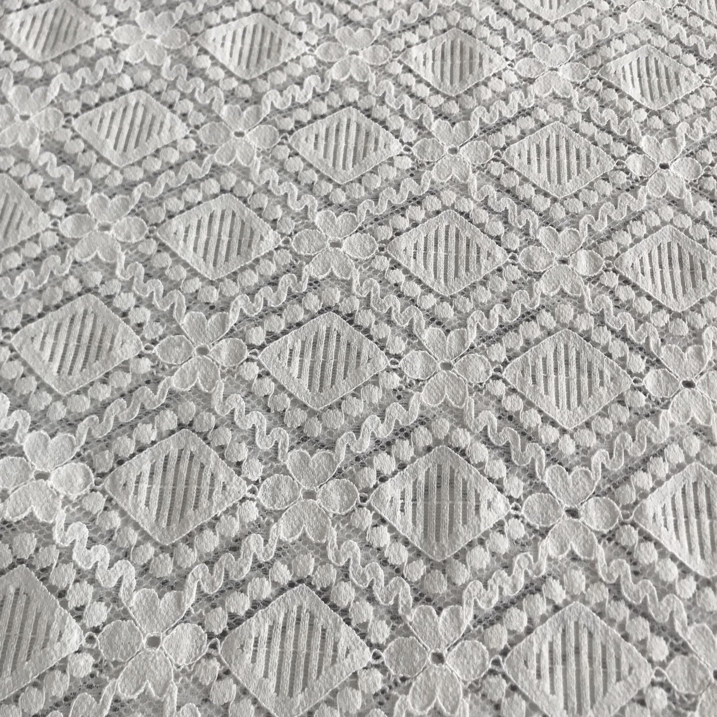 Dengbang Newest Mint Jacquard 45% Nylon 50% Cotton 5% Spandex Knitted Embroidery Lace Fabric For Dress