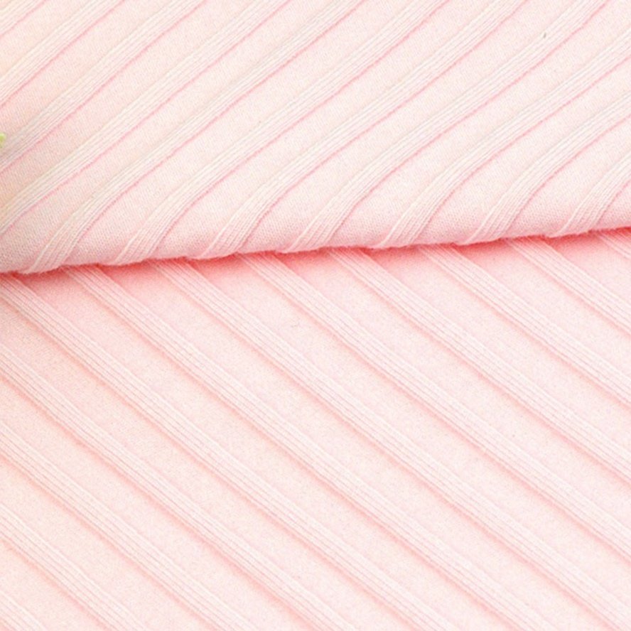 Cotton Spandex Stretch Knitting Ribbed Fabric For Ribbed Top