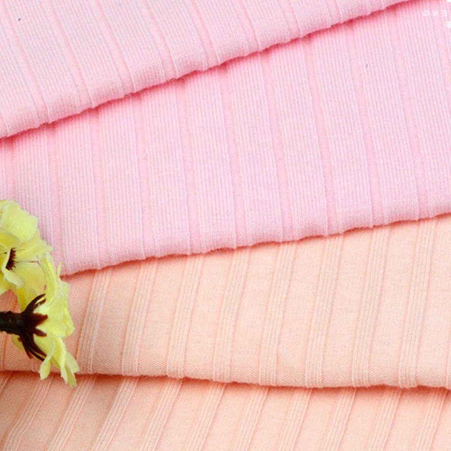 Cotton Spandex Stretch Knitting Ribbed Fabric For Ribbed Top
