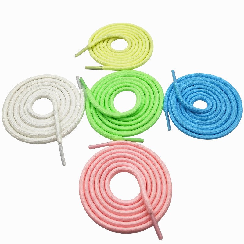 Yrunfeety Shoe Laces 4.5MM Round Luminous Shoelaces Fluorescent Shoe Laces Glow in the dark Shoe Lace 8 Colors Neon Shoelaces