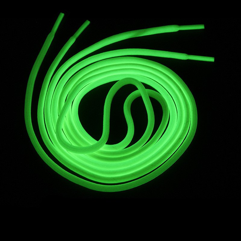 Yrunfeety Shoe Laces 4.5MM Round Luminous Shoelaces Fluorescent Shoe Laces Glow in the dark Shoe Lace 8 Colors Neon Shoelaces