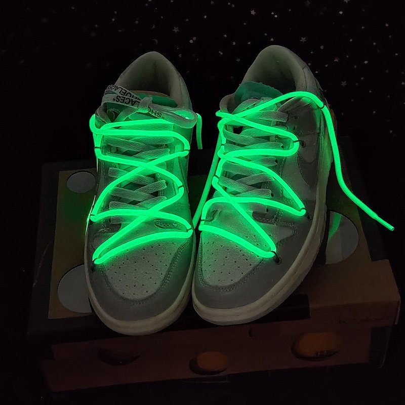 Yrunfeety Shoe Laces 4.5MM Round Luminous Shoelaces Fluorescent Shoe Laces Glow in the dark Shoe Lace 8 Colors Neon Shoelaces