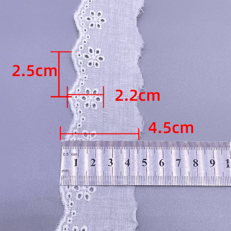 wholesale cotton eyelet lace embroidery cotton lace clothing decoration trimming