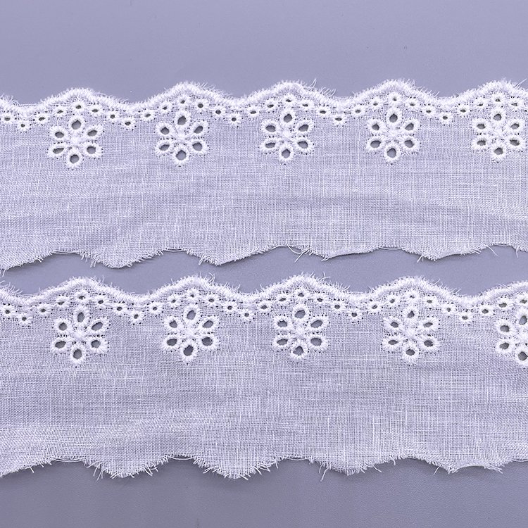 wholesale cotton eyelet lace embroidery cotton lace clothing decoration trimming