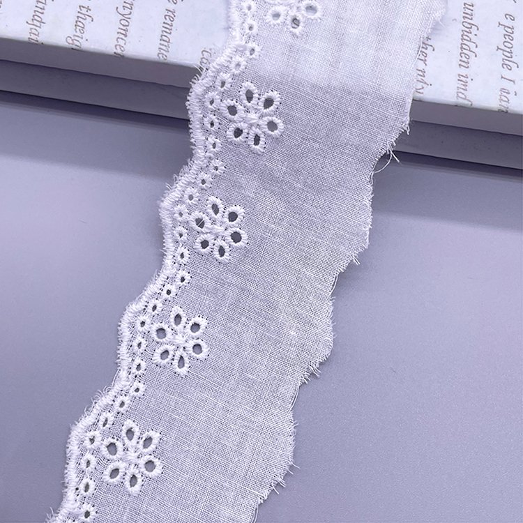 wholesale cotton eyelet lace embroidery cotton lace clothing decoration trimming