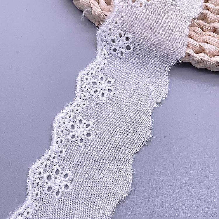 wholesale cotton eyelet lace embroidery cotton lace clothing decoration trimming