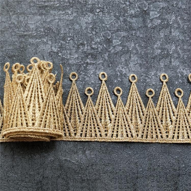 High Quality Gold Hollowed Polyester Embroidery Guipure Lace Trim Factory Direct Ribbon Accessory Garments Gowns Dresses